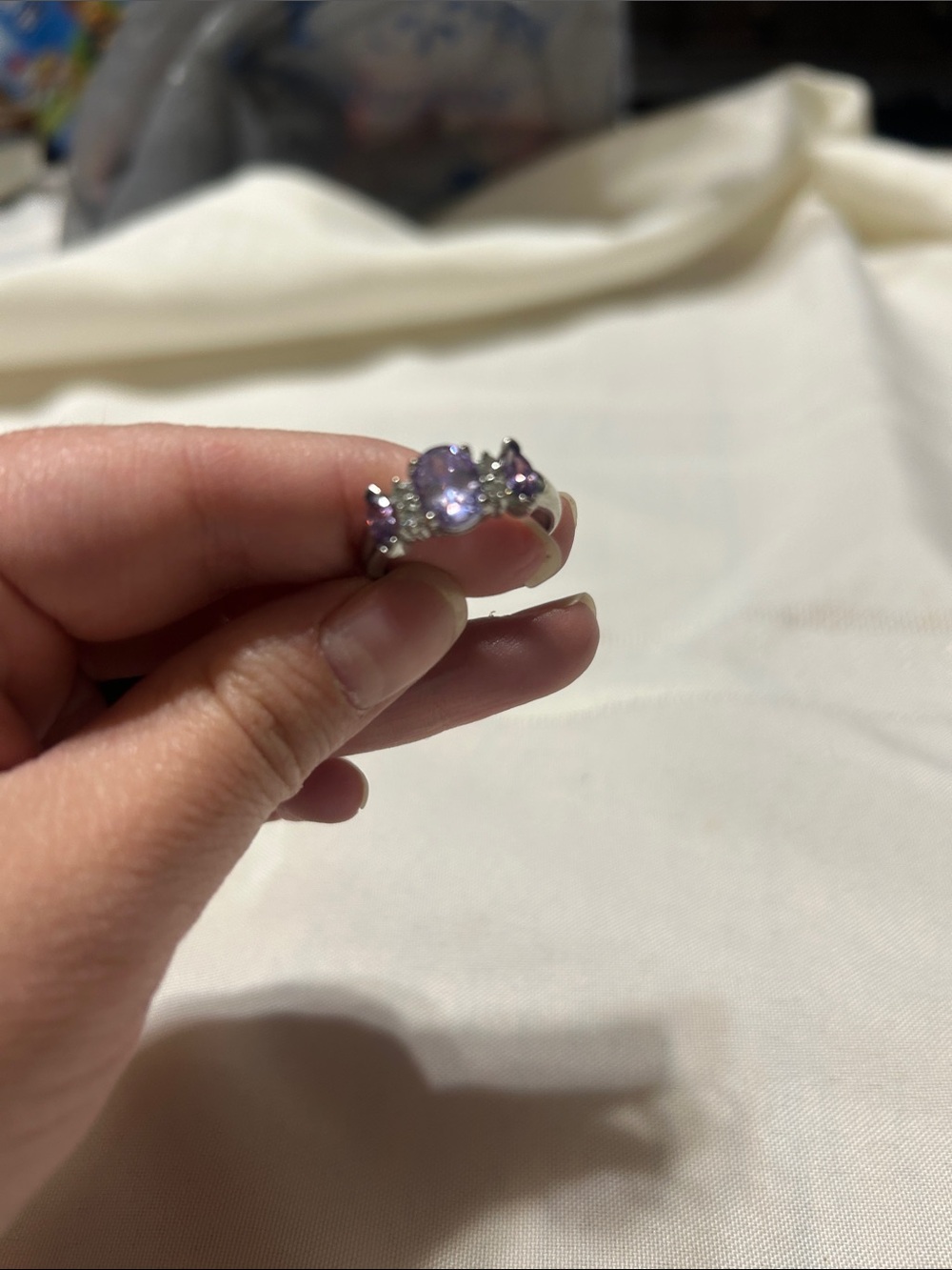 Elegant Purple Gemstone Sterling Ring - Women Jewelry
